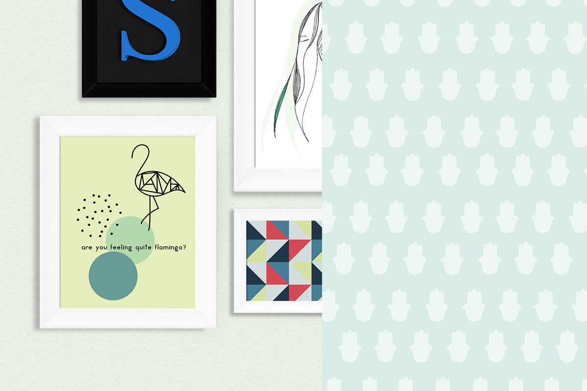 dettaglio di un'illustrazione in cornice e pattern