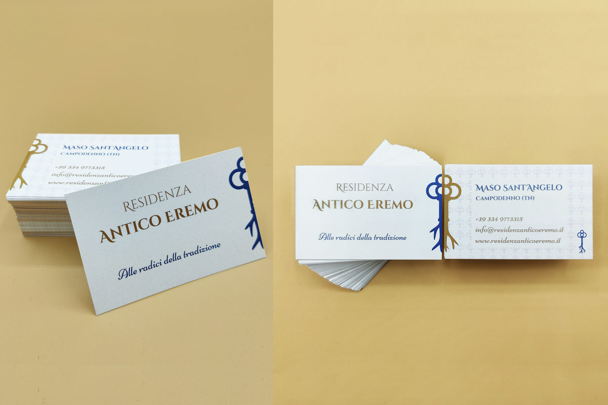 business cards con logo ispirato a radici e tradizione